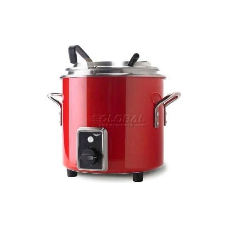 Vollrath Co Vollrath Retro Stock Pot Kettle Rethermalizer, 11 Quart, Fire Engine Red Finish 7217255
